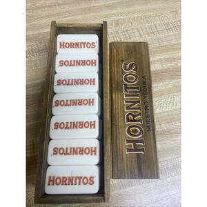 HORNITOS NUESTRO TEQUILA Dominoes in WOODEN BOX Double 6